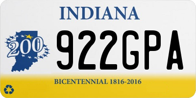 IN license plate 922GPA