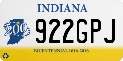 IN license plate 922GPJ