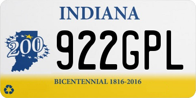 IN license plate 922GPL