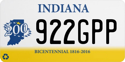 IN license plate 922GPP