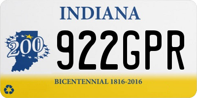 IN license plate 922GPR