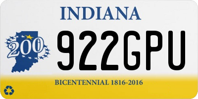 IN license plate 922GPU