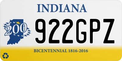 IN license plate 922GPZ