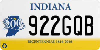 IN license plate 922GQB
