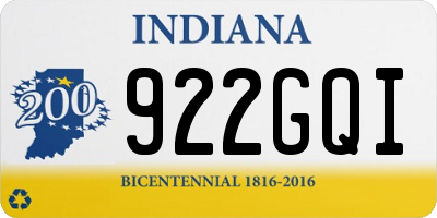 IN license plate 922GQI