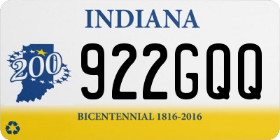 IN license plate 922GQQ