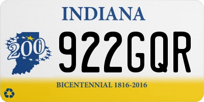 IN license plate 922GQR