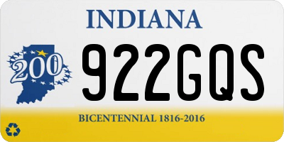 IN license plate 922GQS