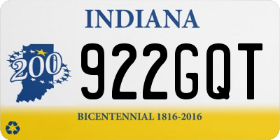 IN license plate 922GQT