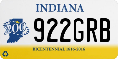 IN license plate 922GRB