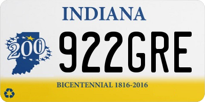 IN license plate 922GRE