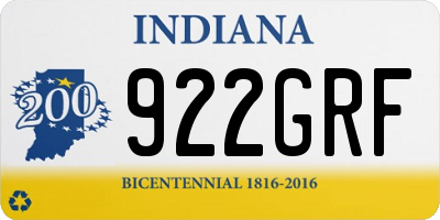 IN license plate 922GRF