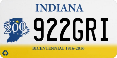 IN license plate 922GRI