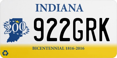 IN license plate 922GRK