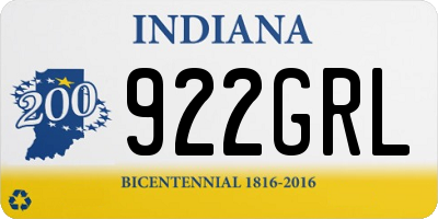 IN license plate 922GRL