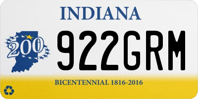 IN license plate 922GRM