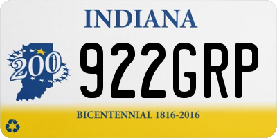 IN license plate 922GRP