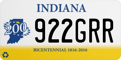 IN license plate 922GRR