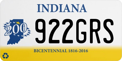 IN license plate 922GRS