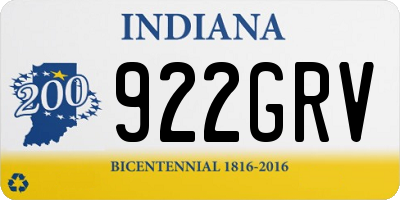 IN license plate 922GRV