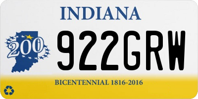 IN license plate 922GRW