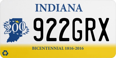 IN license plate 922GRX