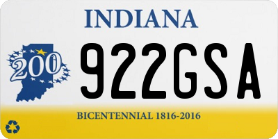 IN license plate 922GSA