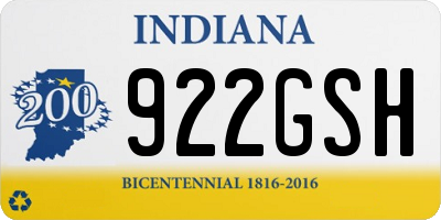 IN license plate 922GSH