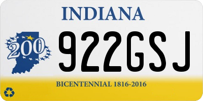 IN license plate 922GSJ