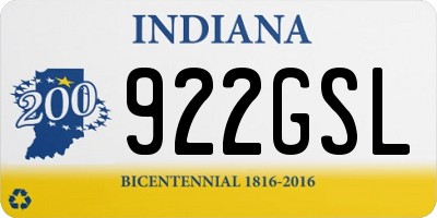 IN license plate 922GSL