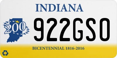 IN license plate 922GSO
