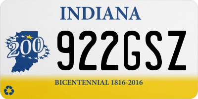 IN license plate 922GSZ