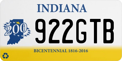 IN license plate 922GTB