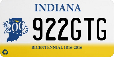 IN license plate 922GTG