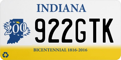 IN license plate 922GTK