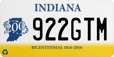IN license plate 922GTM