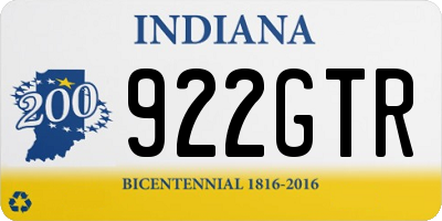 IN license plate 922GTR