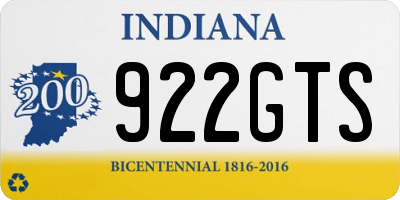 IN license plate 922GTS