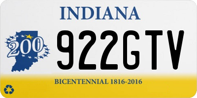 IN license plate 922GTV
