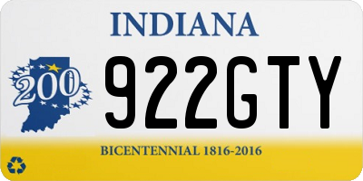 IN license plate 922GTY