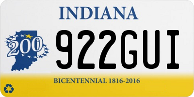 IN license plate 922GUI