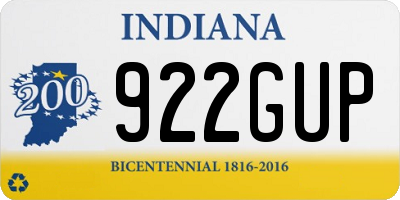 IN license plate 922GUP