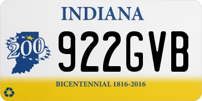 IN license plate 922GVB
