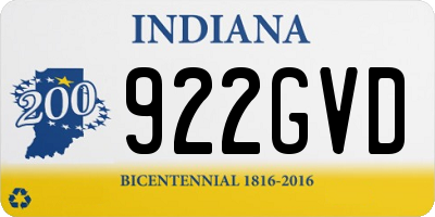 IN license plate 922GVD