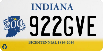 IN license plate 922GVE