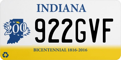 IN license plate 922GVF