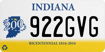 IN license plate 922GVG