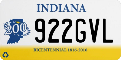 IN license plate 922GVL