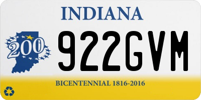 IN license plate 922GVM