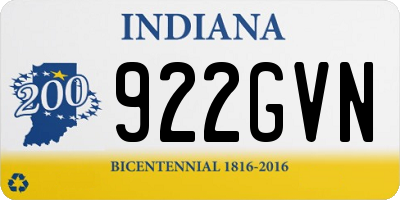 IN license plate 922GVN